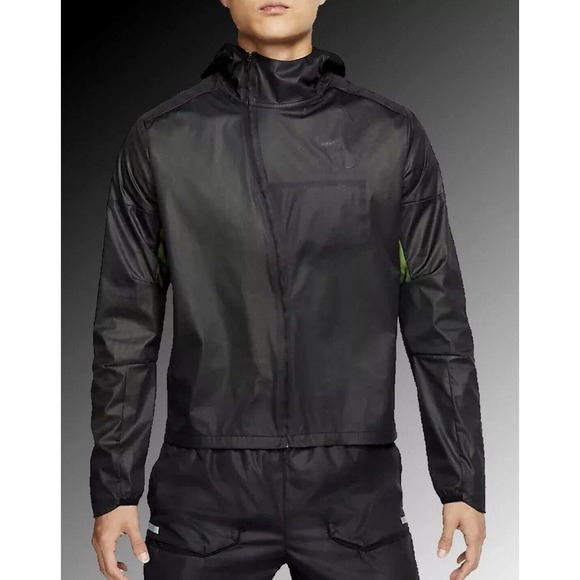 Nike Tech Black Packable Reflective Running Jacket CT2381 Mens Large NEW!!! - Picture 5 of 12